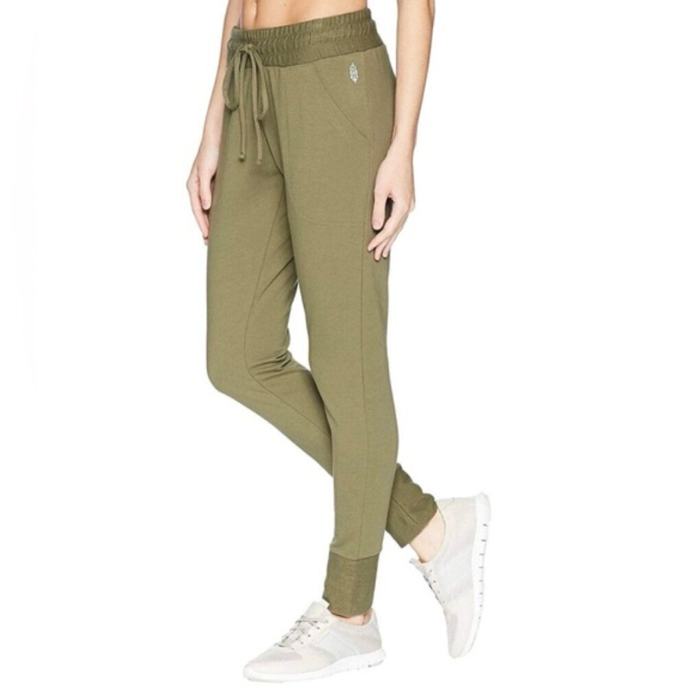 FREE PEOPLE Movement Women Large Green Sunny Skinny Sweat Joggers